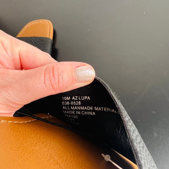 Arizona Womens Black Lupa Flat Sandals Summer Textured Brown - Picture 4 of 6